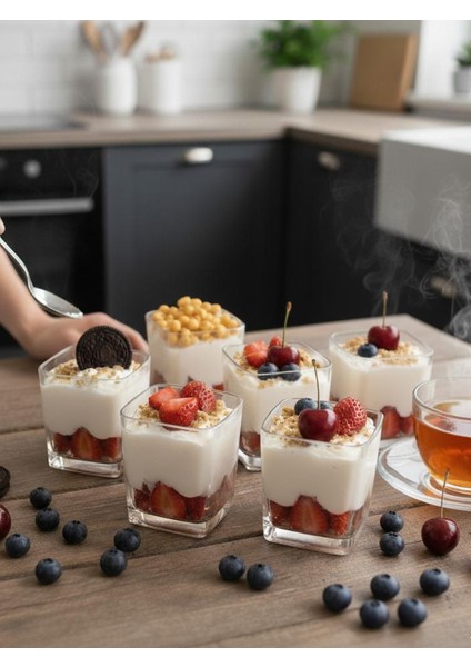 Battal Boy Cam 6'lı Kare Magnolia Dondurmalık Seti -Magnolia Jumbo Kase Set fiyatları