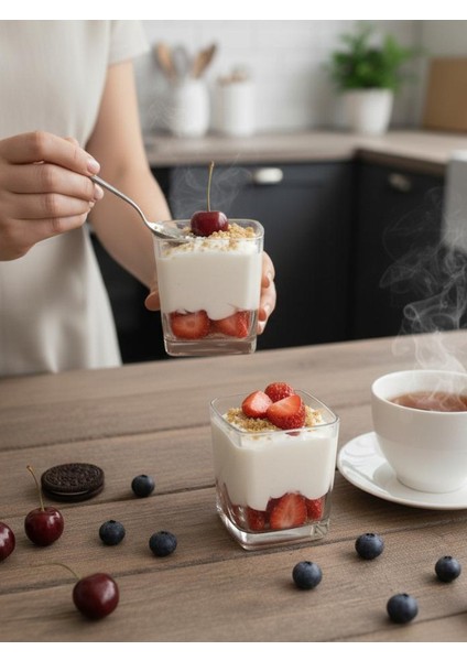 Battal Boy Cam 6'lı Kare Magnolia Dondurmalık Seti -Magnolia Jumbo Kase Set modelleri