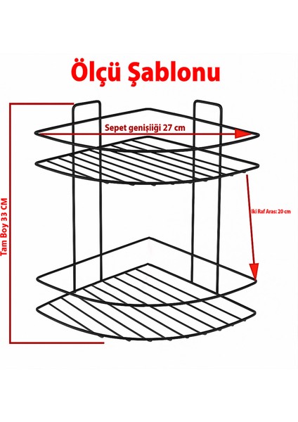 Siyah Iki Katlı Vidalı Duş Şampuanlık Köşe Rafı Banyo Organizeri Askılı Şampuanlık Düzenleyici modelleri