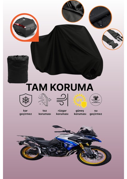 Siyah Arka Çanta Uyumlu Voge 500 R Uyumlu Motosiklet Brandası, Koruyucu Örtü