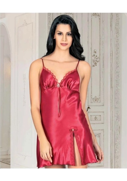 Özel Üretim Kışkırtıcı Erotik Seksi Şık Kadın Kısa Gecelik Yarım Yırtmaçlı Fantezi Gecelik