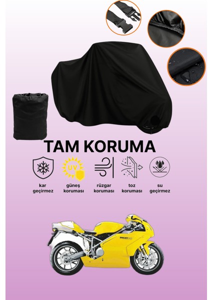Siyah Ducati 749 Uyumlu Motor Branda, Koruyucu Örtü, Motosiklet Brandası