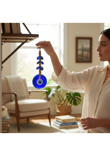 Lüks Makrome Hasır Işlemeli Büyük Nazar Boncuğu Duvar ve Kapı Süsü Dekoratif Ev Ofis Hediyesi Mdl: 1 fiyatları