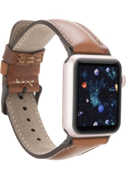 Apple Watch Uyumlu Deri Kordon 38-40-41MM RTST2EF Taba