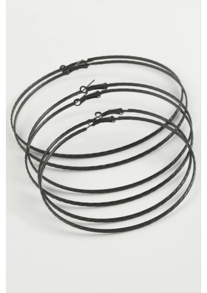 Zincir Desenli Metal Halka Küpe 6 Adet