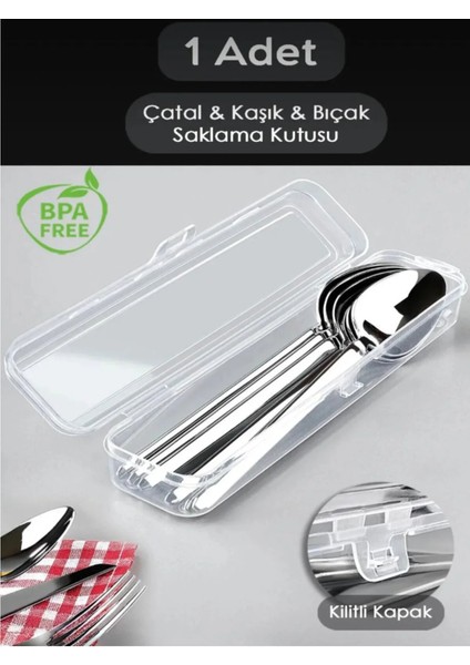 1 Adet-Çatal Bıçak Kaşık Takımı Saklama Kutusu - Çeyizlik Organizer Düzenleyici Saklama Kabı