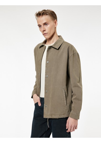 Pamuklu Cepli Bel Detaylı Gömlek Yaka Düğmeli Yıkamalı Oversize Jean Ceket modelleri