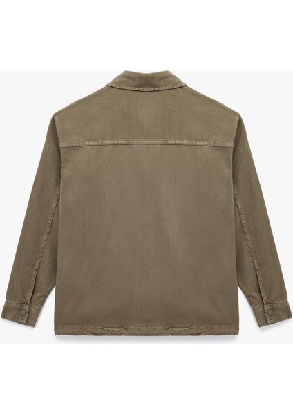 Pamuklu Cepli Bel Detaylı Gömlek Yaka Düğmeli Yıkamalı Oversize Jean Ceket indirimleri