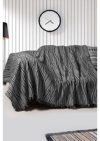 Pamuklu Lüks Kaymaz Koltuk Örtüsü | Koltuk Şalı | Çok Amaçlı Örtü