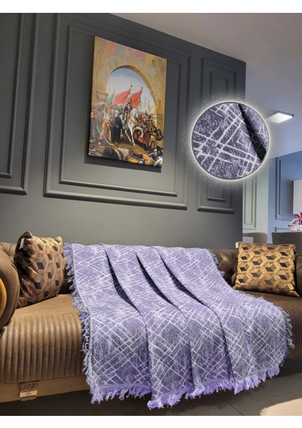 Pamuklu Lüks Kaymaz Koltuk Örtüsü | Koltuk Şalı | Çok Amaçlı Örtü