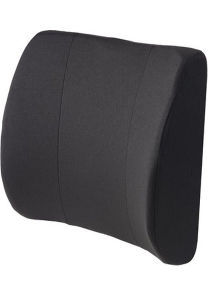 Siyah Ortopedik Sırt Yastığı Ev Ofis Oto Koltuğu Bel Destek Minderi Elyaf