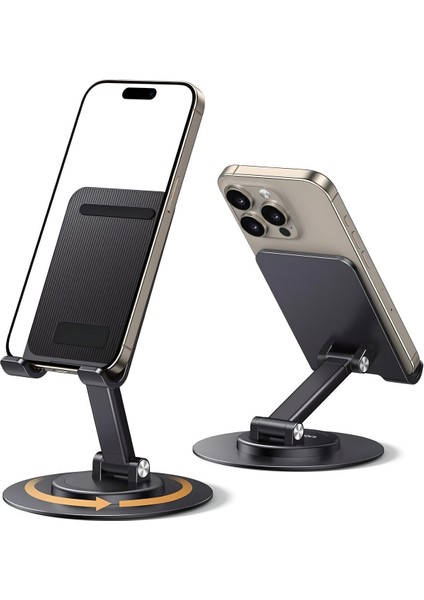 Metal Cep Telefonu Standı Çok Açı Ayarlanabilir Telefon Tutucu 360° Dönebilen Masa Üstü Katlanabilir