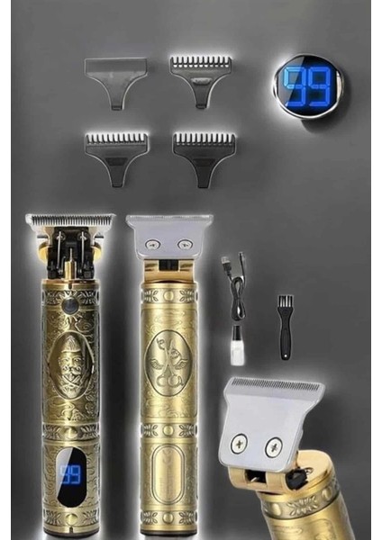 Tıraş Makinesi Şarjlı Profesyonel Saç Kesme Makinesi Gold Çizik Tıraş fırsatları