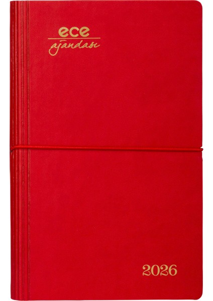 Ece-Yeni Akçay Kırmızı Çizgili Günlük 12X18 2026