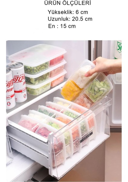 4 Bölmeli Buzdolabı Düzenleyici Saklama Kutusu Sebze Et Tavuk Saklama Kabı 250MLX4 =1000ML modelleri