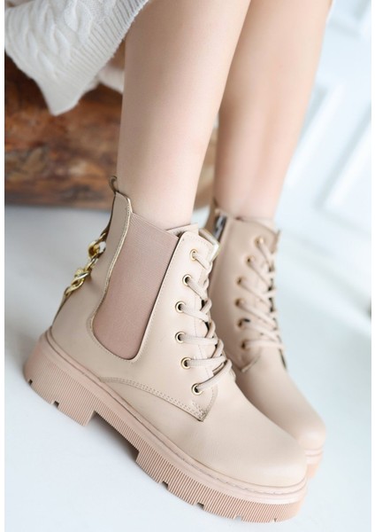 Harte Nude Cilt Bağcıklı Bot - Lisinya