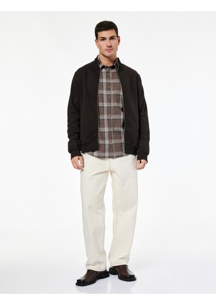 Şardonlu Uzun Kollu Cep Detaylı Basic Fermuarlı Hırka fiyatları