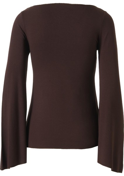 Yarasa Kol Kayık Yaka Bluz Acı Kahve fiyatları