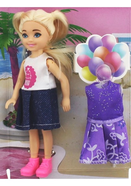 Baonier Mor Yedek Elbiseli Bebeğim