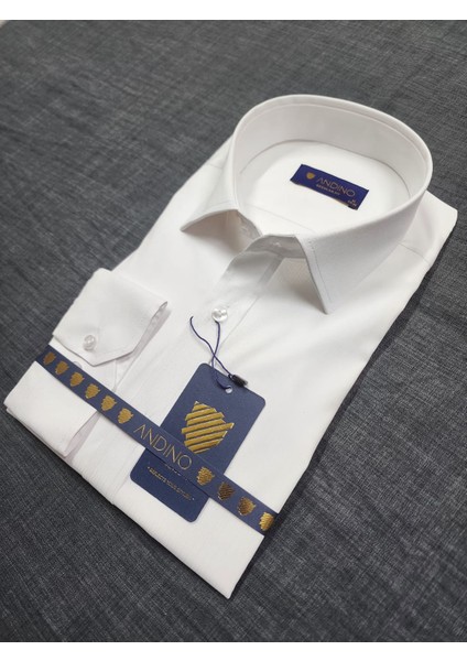 Regularfit Beyaz Çizgili Erkek Gömlek Likralı Esnek Kumaş Yaka Alttan Düğmeli AR0720709-01 indirimleri