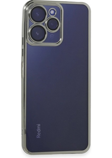 Xiaomi Redmi 12 Kılıf Lensli Silikon - GÜMÜŞ-(5796) - N053J637-M59053