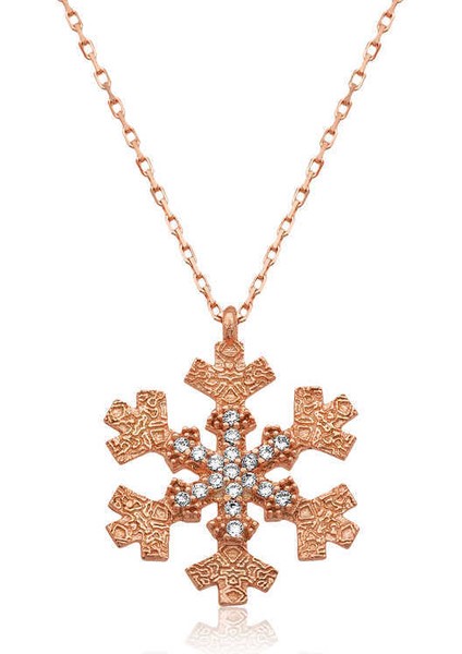 Gümüş Kar Tanesi Bayan Kolye