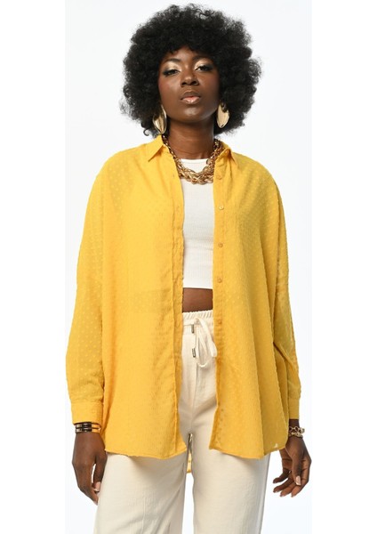 Kadın Oversıze Kesim Desenli Şifon Ince Gömlek fiyatları