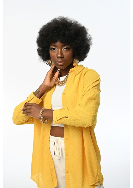 Kadın Oversıze Kesim Desenli Şifon Ince Gömlek modelleri