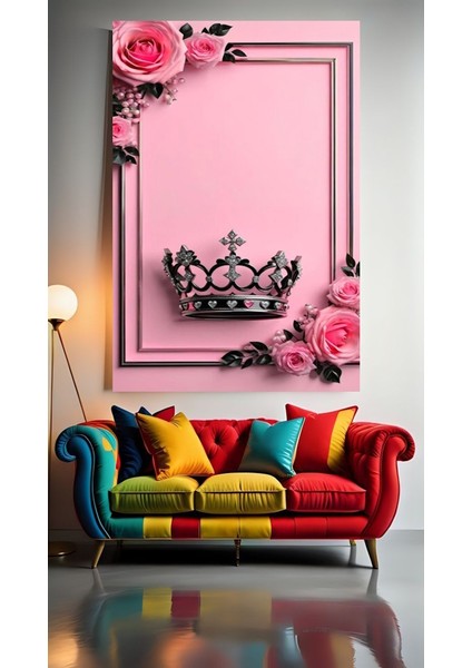 Kraliçenin Tacı 1 Ev Duvar Salon Güzellik Salonu Ofis Dükkan Dekarasyon Kanvas Tablo