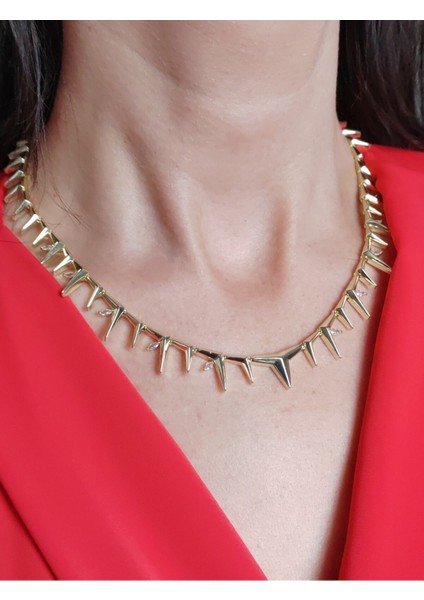 Premium Altın Kaplama Taş Detaylı Zarif Kadın Kolye