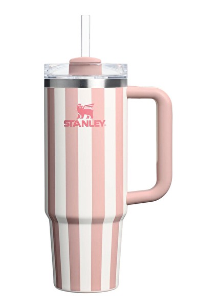 2 Adet Stanley The Quencher H2.0 Flowstate Peach Whip Cabana Gloss Pipetli Termos 0,89 Litre
