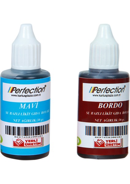 Chef 2'li Sıvı Su Bazlı Likit Gıda Boyası Bordo Mavi 2 x 30 Gr.