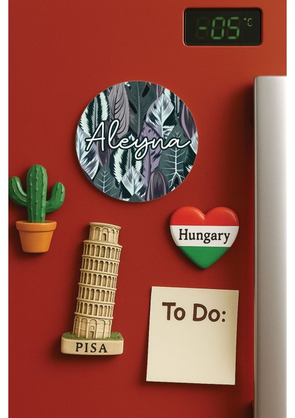 Kişiye Özel Isim Yazılı Mutfak ve Ofis Için Yuvarlak Beyaz Buzdolabı Magnet Jumbo Boy DIZAYN22