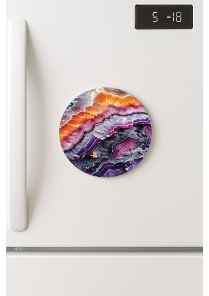 Desenli Temalı Yuvarlak Buzdolabı Magnet – 10X10 cm Gizli Hazine