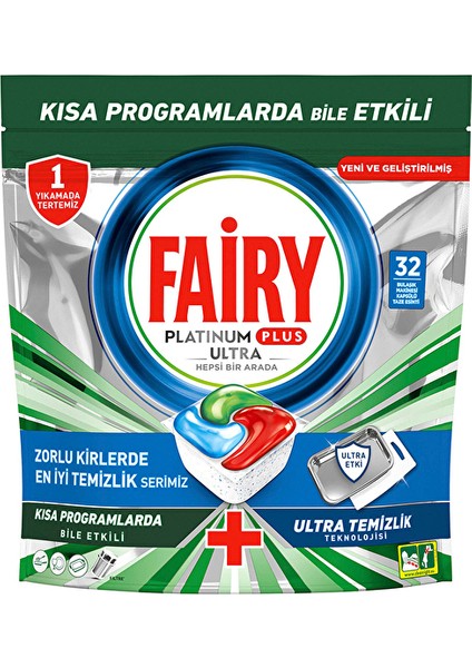3 Adet Fairy Tablet Platinum Plus Ultra 32'li