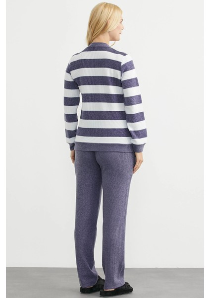 Fitilli Çizgi Kombinli Eşofman Takım 76508 modelleri