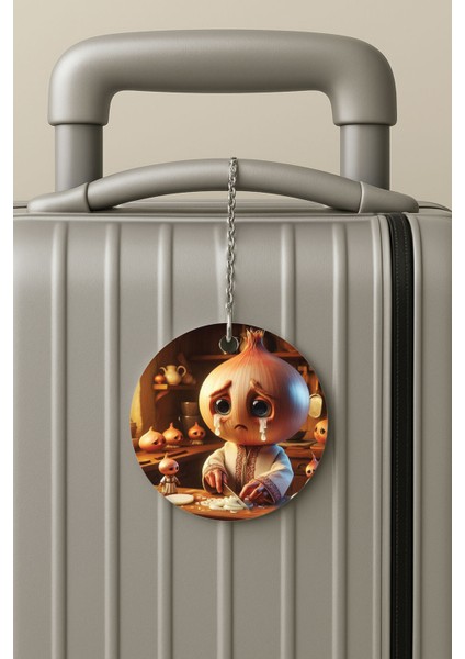 Pleksi Zincirli Bavul Etiketi Seyahat Tatil Için Tasarım Valiz Etiketi Soğan