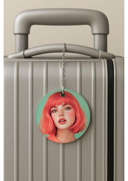 Pleksi Zincirli Bavul Etiketi Seyahat Tatil Için Tasarım Valiz Etiketi Teksaslı