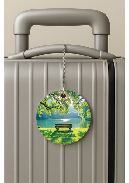 Pleksi Zincirli Bavul Etiketi Seyahat Tatil Için Tasarım Valiz Etiketi Burada Yaşlanalım