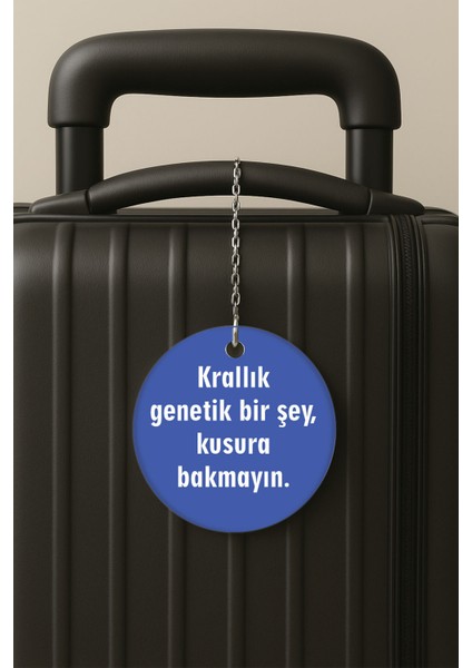 Krallık Desenli Uv Baskılı Pleksi Bavul Etiketi Seyahat Tatil Valiz Etiketi