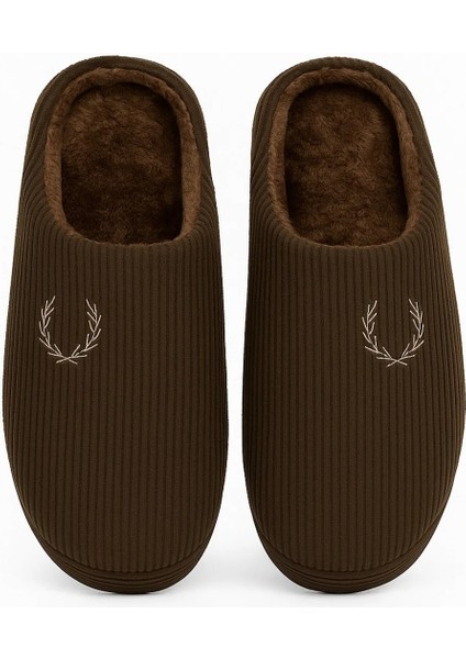 Erkek Kışlık Hafif Rahat Kürklü Tüylü Fitilli Ev Terlik