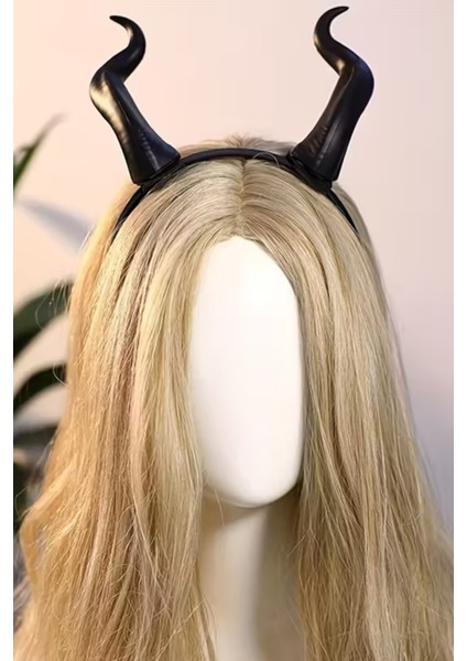 1 Adet El Yapımı, Retro Punk Cadılar Bayramı Boynuz Başlık – Keçi Boynuzu Esintili Anime Pop Sanat Tasarım, Pluş Tüy Detaylı,-Siyah fırsatları