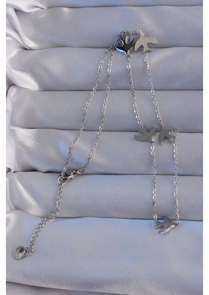 316L Çelik Gümüş Renk Kuş Model Kolye fiyatları