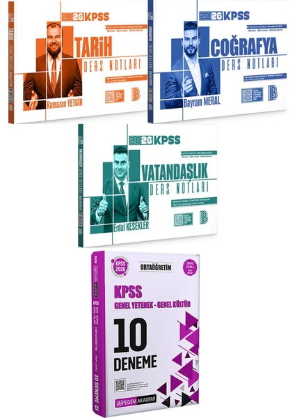 2026 Kpss Tarih Coğrafya Vatandaşlık Ders Notları - 2026 Kpss Ortaöğretim Çözümlü 10 Deneme