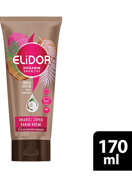 3 Adet Elidor Tüp Saç Kremi Hindistan Cevizi 170 ml
