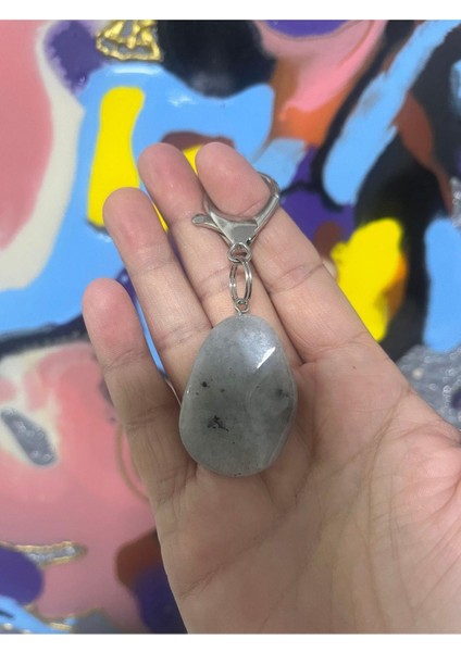 Ay Taşı Doğaltaş Anahtarlık - Çanta Charm