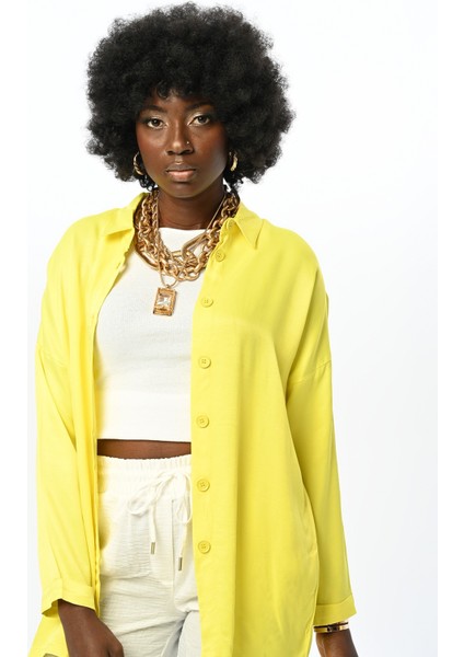 Fuşya Renk Oversıze Kesim Viskoz Gömlek fiyatları