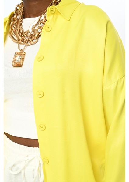 Fuşya Renk Oversıze Kesim Viskoz Gömlek modelleri