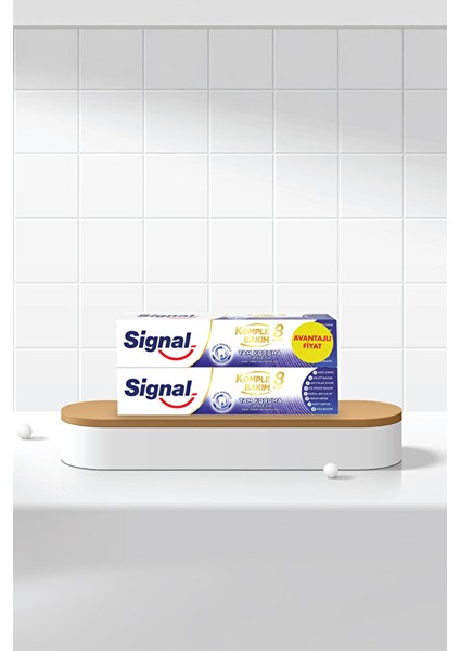 3 Adet Signal Diş Macunu Komple Bakım 8 Etki 2X75 ml