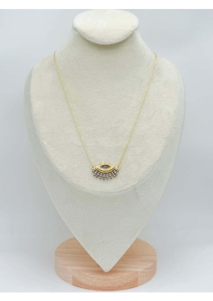 Çelik Altın Kaplama Göz Model Kolye